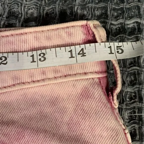 FREE PEOPLE Pink Asymmetrical Raw Hem Mini Skirt Waist Size 27 #754 - Picture 9 of 10